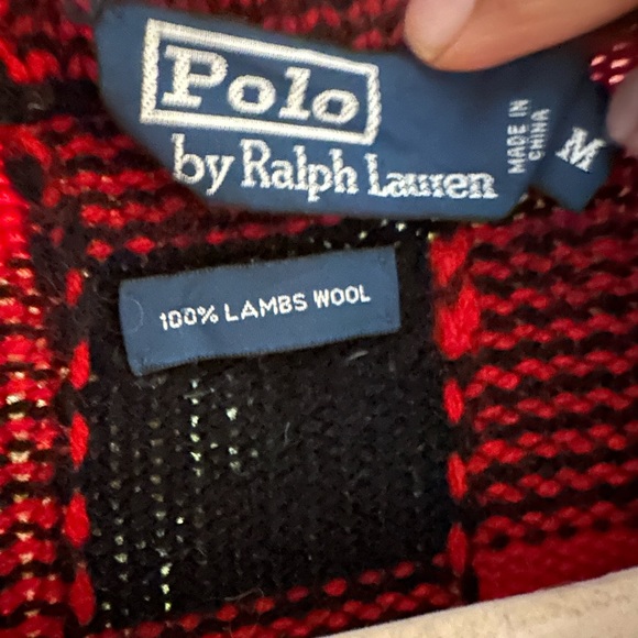 Ralph Lauren vintage buffalo plaid lumber knitted jacket 100% wool - Picture 3 of 4